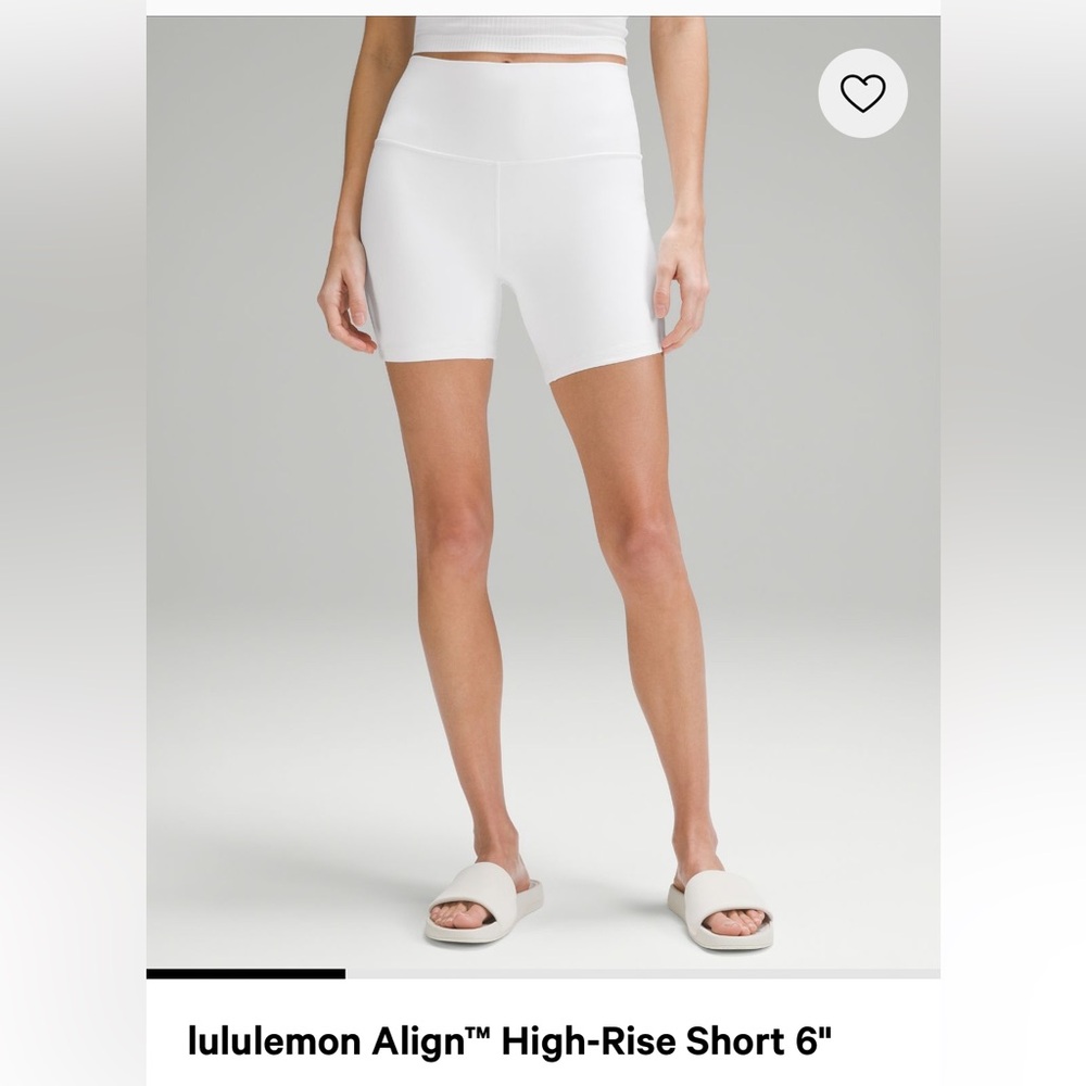 lululemon athletica White High-Rise 6" Align Shorts